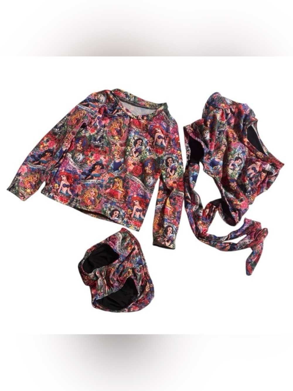 Girls' Princess Print Swimsuit Set